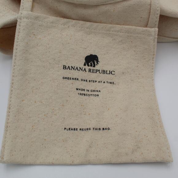 Banana Republic Elephant Tote Bag Canvas Sequin Copper Cotton Eco Shopper - Picture 10 of 12